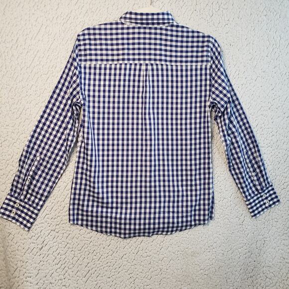 Untuckit Shirt Womens 4 Blue White Gingham Long Sleeve Preppy Classiccore 34x30 - Picture 2 of 9